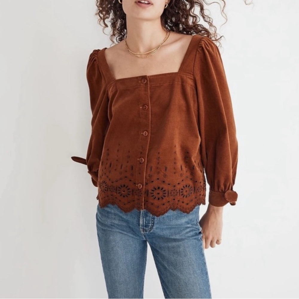 Madewell Brown Button-Up Women's Top